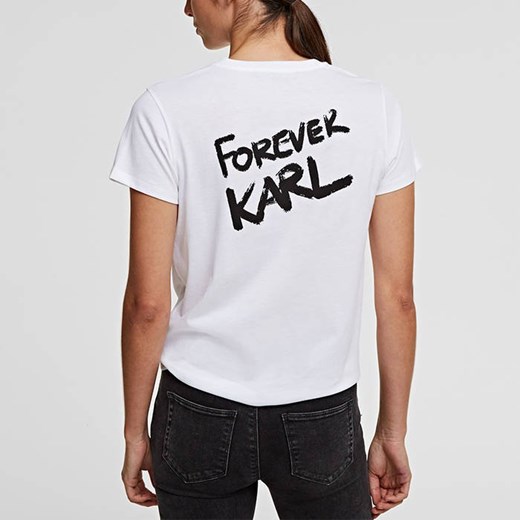 Koszulka damska Karl Lagerfeld Forever Karl T-Shirt 205W1702 100 Karl Lagerfeld sneakerstudio.pl