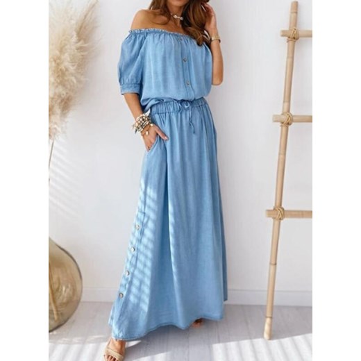 101028-BLUE (S) Sukienka XL okazja sandbella