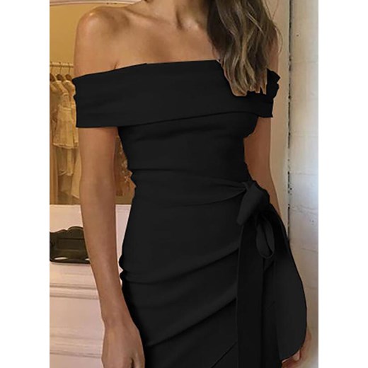 101050-BLACK (S) Sukienka S okazyjna cena sandbella