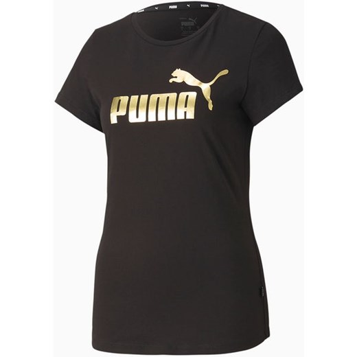 Koszulka damska Essentials Puma (czarna/złoty metallic) Puma M okazyjna cena SPORT-SHOP.pl