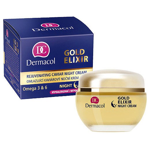 Dermacol Gold Elixir Rejuvenating Caviar Night Cream 50ml W Krem do twarzy Wszystkie typy skóry perfumy-perfumeria-pl niebieski masła