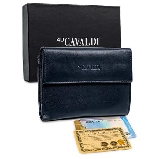 Skórzany portfel damski RFID stop Cavaldi® zatrzask Bagażownia.pl okazyjna cena
