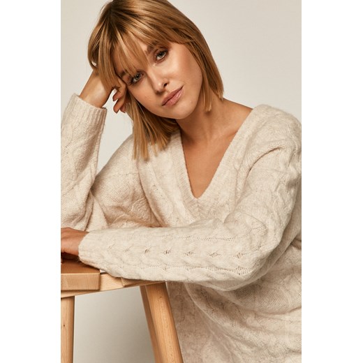 Sweter damski z warkoczowym splotem beżowy Medicine wearmedicine Odzież Damska LU beżowy VVQA Sweter damski z warkoczowym splotem beżowy Medicine wearmedicine Odzież Damska LU beżowy VVQA