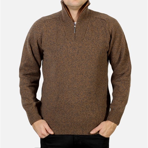 Sweter Jacob Zip willsoor-sklep-internetowy brazowy sweter