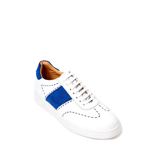 Skórzane sneakersy w kolorze biało-niebieskim British Passport 45 Limango Polska