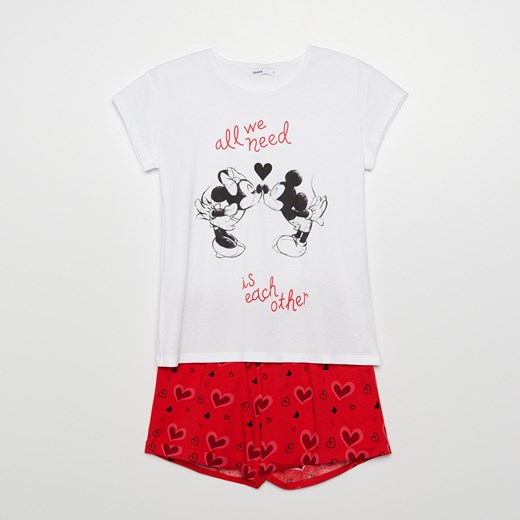 Cropp - Dwuczęściowa piżama Mickey Mouse - Biały Cropp L Cropp
