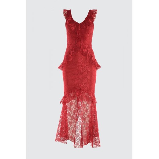 Trendyol Burgundy Volli Lace Dress Trendyol 34 Factcool