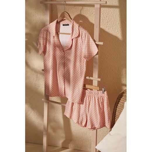 Trendyol Pink Floral Patterned Knitted Pyjamas Set Trendyol S Factcool