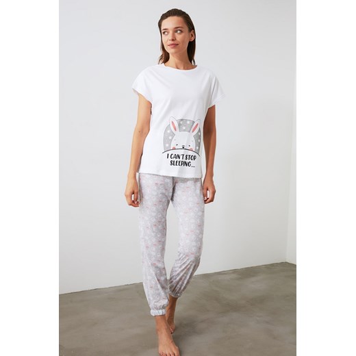 Trendyol Rabbit Printed Knitted Pyjamas Kit Trendyol L Factcool