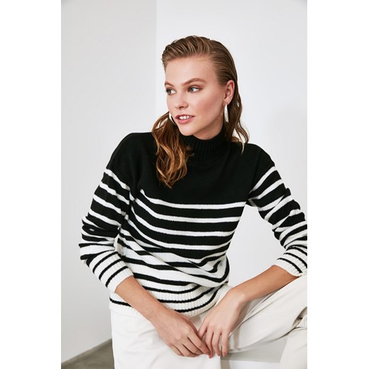 Trendyol Black Striped Knit Sweater Trendyol S Factcool