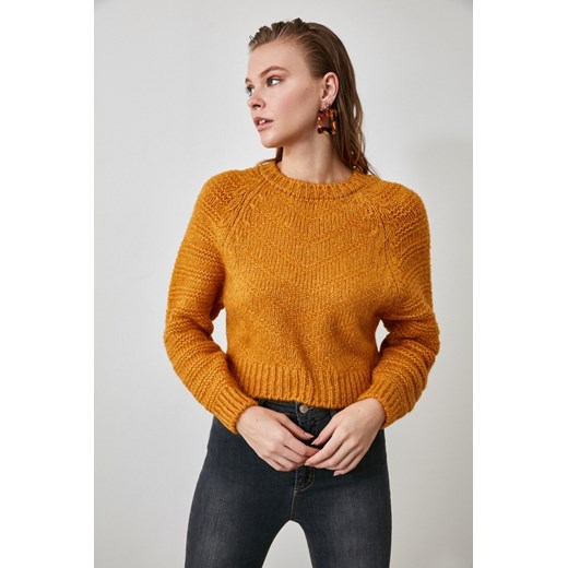 Trendyol Mustard Knitting Detailed Knitwear Sweater Trendyol M Factcool