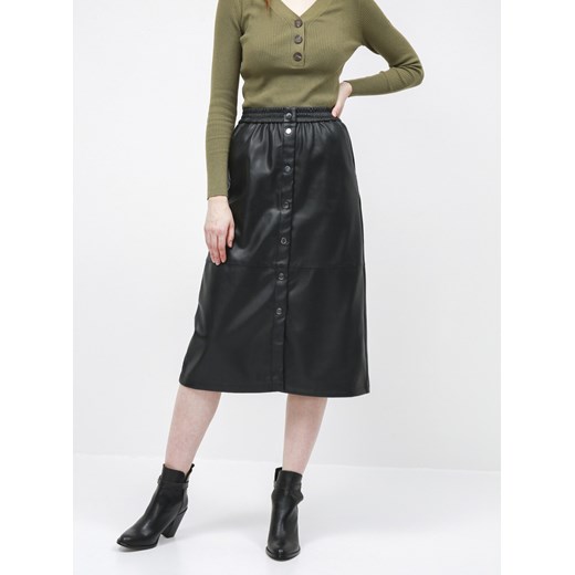 Black leather skirt VILA Pulla Vila M Factcool