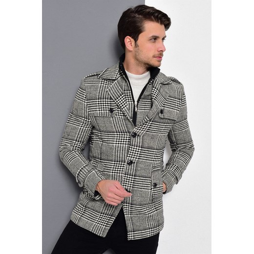 K7542 DEWBERRY MEN's COAT-PATTERNED BLACK Dewberry L Factcool