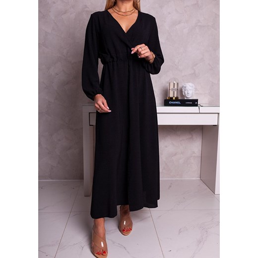 Sukienka MD1-18 czarna Moda Doris Uniwersalny ModaDoris