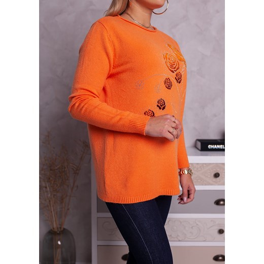 Sweter MD3-2 pomarańczowy Moda Doris 42/44 ModaDoris