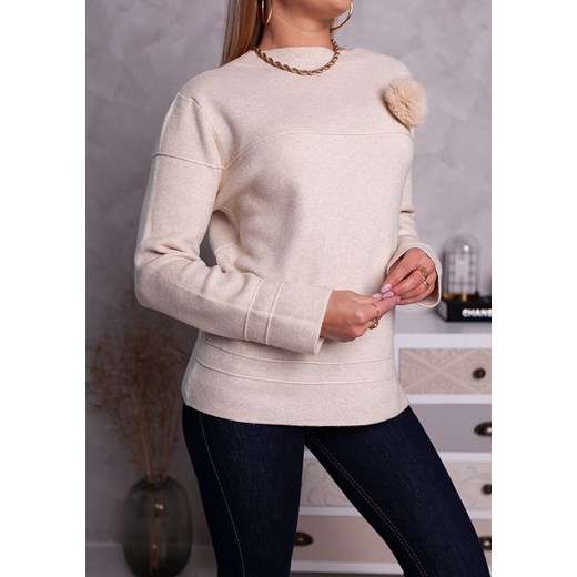 Sweter MD3-1 kremowy Moda Doris 40/42 ModaDoris