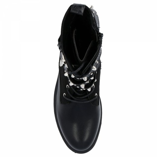 Czarne sznurowane buty damskie z klamrami Holly Crystal Shoes 38 PaniTorbalska