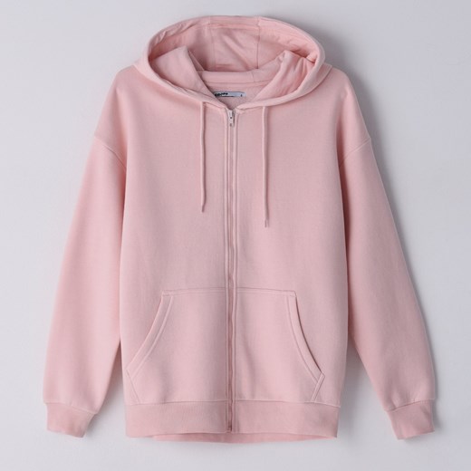 Cropp - Rozpinana bluza z kapturem - Różowy Cropp XS Cropp