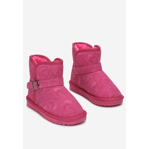 Buty zimowe dziecięce różowe Multu bez zapięcia 