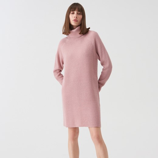 Sinsay - Długi sweter oversize z golfem - Różowy Sinsay XL Sinsay