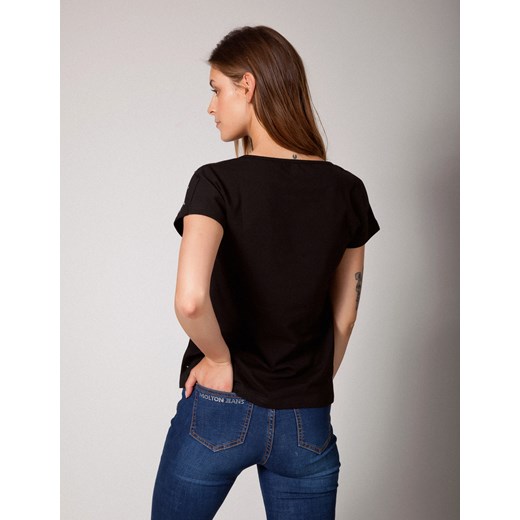 Czarny t-shirt z kryształkami MOLTON Molton M Molton