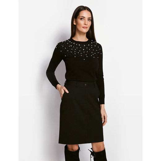Sweter z perełkami i cyrkoniami MOLTON Molton L okazja Molton