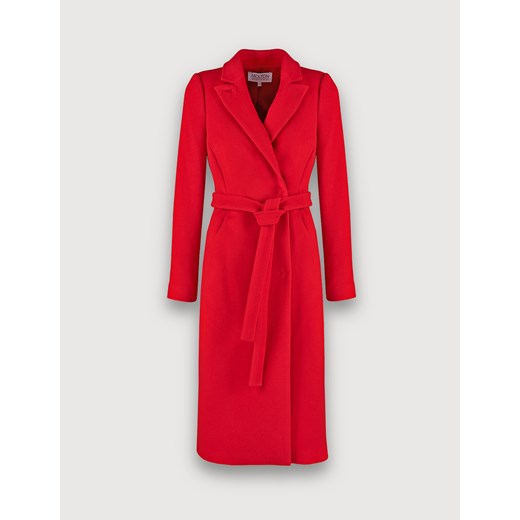 Wełniany czerwony płaszcz z kaszmirem MOLTON Molton 44 Molton
