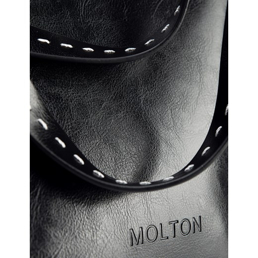 Skórzana czarna shopperka MOLTON Molton Uniwersalny Molton
