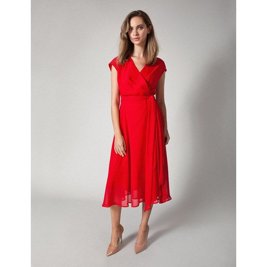 Czerwona kopertowa sukienka MOLTON Molton 38 Molton