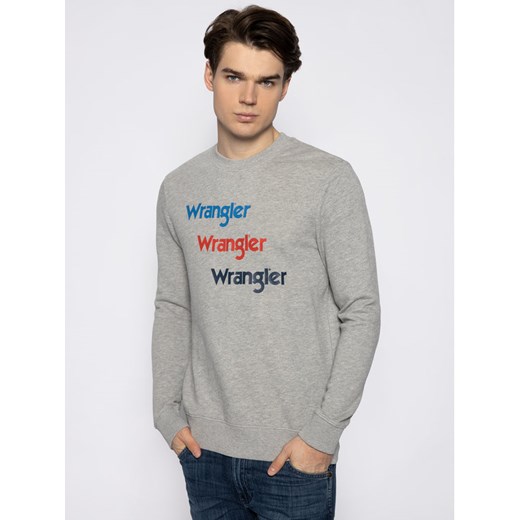 Wrangler Bluza Seasonal Logo W6A5HAX37 Szary Regular Fit Wrangler L wyprzedaż MODIVO