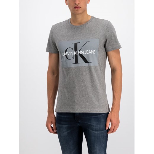 Calvin Klein Jeans T-Shirt Core Monogram Box Logo J30J307842 Szary Regular Fit XXL okazja MODIVO