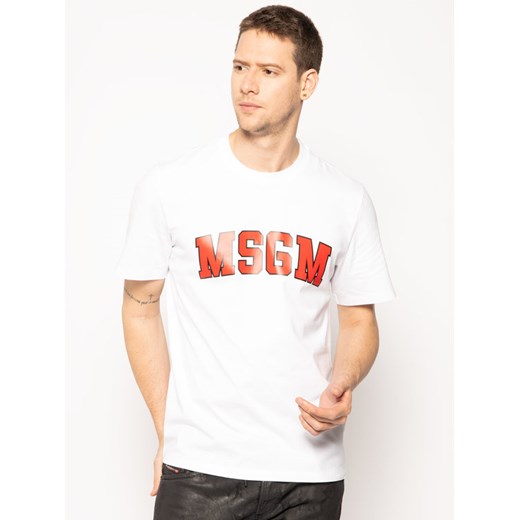 MSGM T-Shirt 2840MM86 207098 Biały Regular Fit XL promocja MODIVO