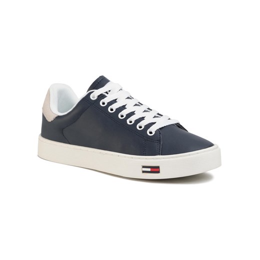 Tommy Jeans Sneakersy Essential Tommy Jeans Sneaker EM0EM00274 Granatowy Tommy Jeans 45 promocyjna cena MODIVO