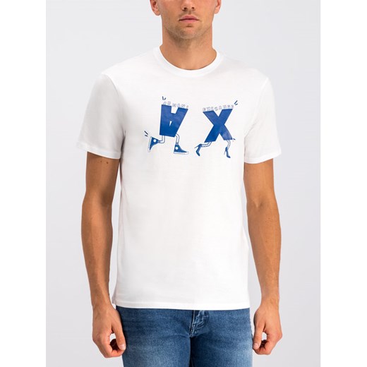 Armani Exchange T-Shirt 6GZTDT ZJV5Z 1100 Biały Regular Fit Armani Exchange L okazja MODIVO