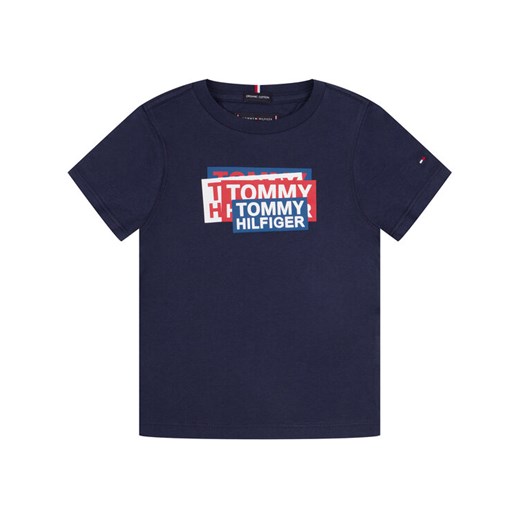 TOMMY HILFIGER T-Shirt Sticker KB0KB05124 Granatowy Regular Fit Tommy Hilfiger 7 okazyjna cena MODIVO