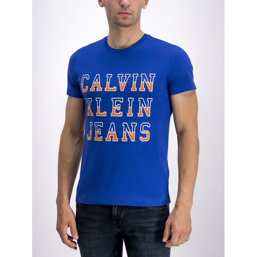 Calvin Klein Jeans T-Shirt J30J312570 Granatowy Regular Fit XXL okazja MODIVO