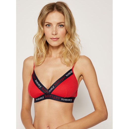 TOMMY HILFIGER Biustonosz braletka Triangle Bra UW0UW02235 Czerwony Tommy Hilfiger XS promocyjna cena MODIVO