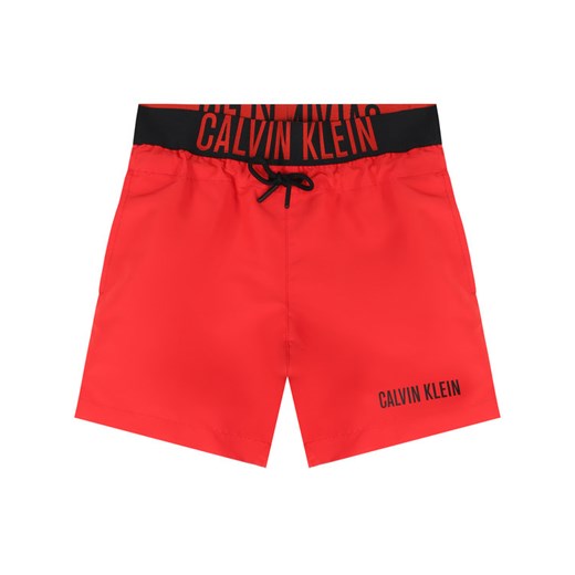 Calvin Klein Swimwear Szorty kąpielowe Medium Waistband Drawstring B70B700226 Czerwony 8_10 wyprzedaż MODIVO