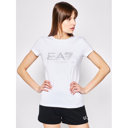 EA7 Emporio Armani T-Shirt 3HTT18 TJ12Z 0101 Biały Regular Fit XS MODIVO promocja