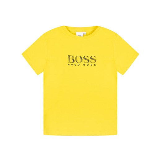 Boss T-Shirt J25E63 S Żółty Regular Fit 10A MODIVO wyprzedaż
