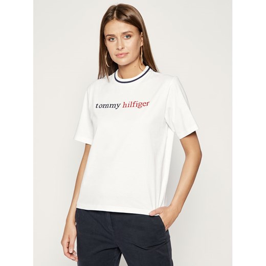 TOMMY HILFIGER T-Shirt Cn Ss Tee Logo UW0UW02265 Biały Regular Fit Tommy Hilfiger XS MODIVO