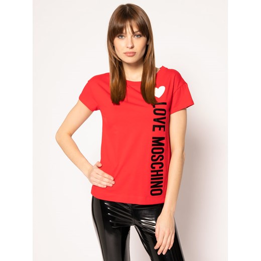LOVE MOSCHINO T-Shirt W4F301QE 1698 Czerwony Regular Fit Love Moschino 42 okazyjna cena MODIVO