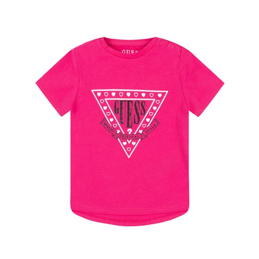 Guess T-Shirt A01I01 K9IY0 Różowy Regular Fit Guess 18M wyprzedaż MODIVO