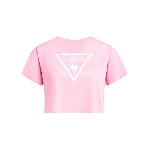 Guess T-Shirt E02I01 JR034 Różowy Relaxed Fit Guess L okazyjna cena MODIVO