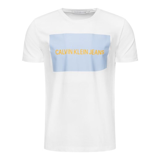 Calvin Klein Jeans T-Shirt Organic Cotton Logo T-shirt J30J313565 Biały Regular Fit XXL okazja MODIVO