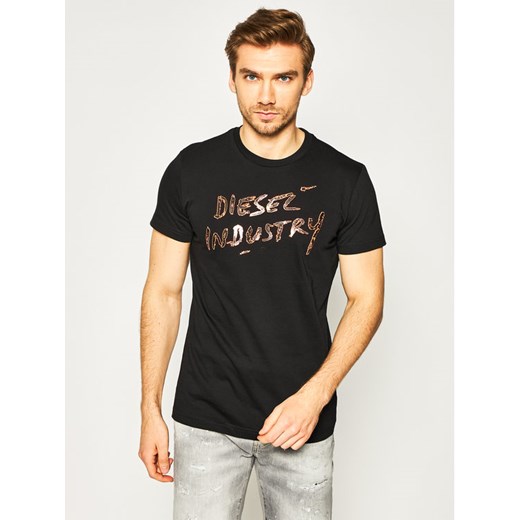 Diesel T-Shirt T-Diego 00SEFX 0GAYD Czarny Regular Fit Diesel M wyprzedaż MODIVO