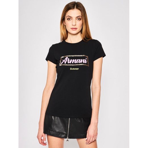 Armani Exchange T-Shirt 3HYTAF YJC7Z 1200 Czarny Slim Fit Armani Exchange XS wyprzedaż MODIVO