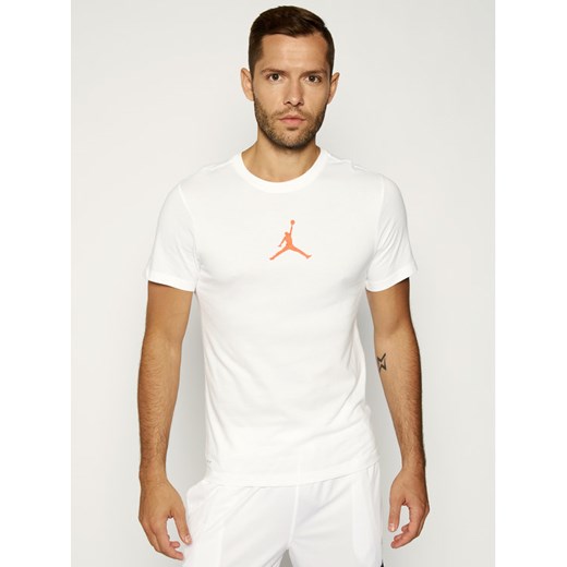 NIKE Koszulka techniczna Jordan Jumpman Dri-Fit BQ6740 Biały Regular Fit Nike M wyprzedaż MODIVO