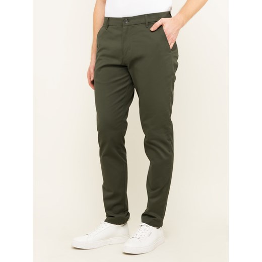Calvin Klein Jeans Spodnie materiałowe Chino J30J314242 Zielony Slim Fit 33_32 MODIVO okazja