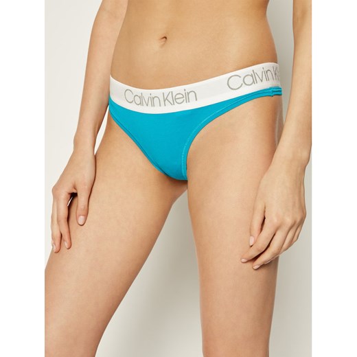 Calvin Klein Underwear Stringi 000QD3751E Niebieski Calvin Klein Underwear S okazyjna cena MODIVO